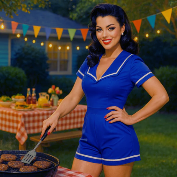 vintage backyard barbecue